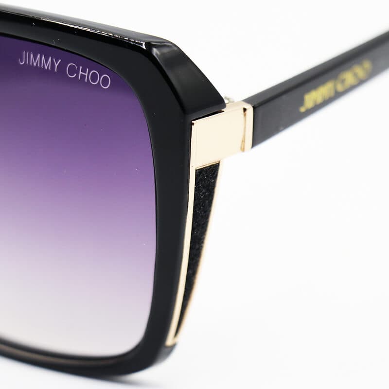عینک آفتابی زنانه با فریم مشکی، شاین دار و عدسی هایلایت Jimmy Choo مدل 7204 — تصویر ۵