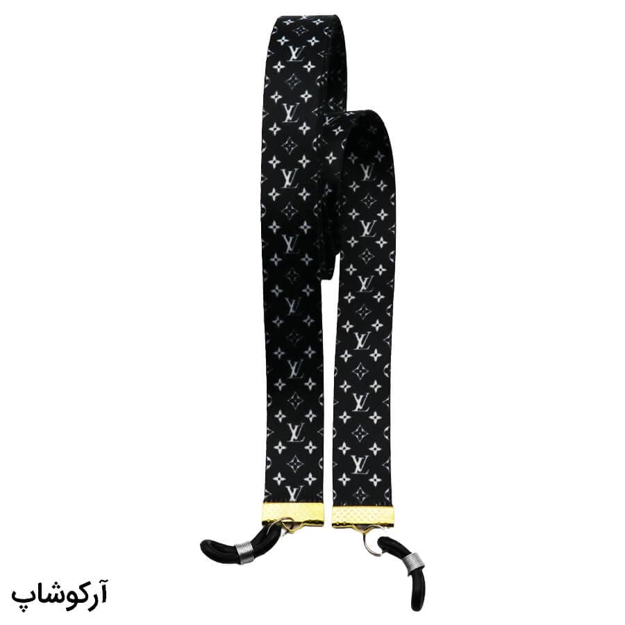 بند عینک نواری برند لویی ویتون LOUIS VUITTON با رنگ مشکی و از جنس پارچه‌ای مدل 992769