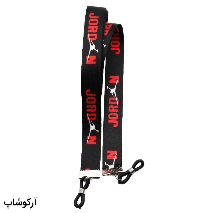 بند عینک نواری با طرح Jordan، مشکی رنگ و از جنس پارچه‌ای مدل 992766