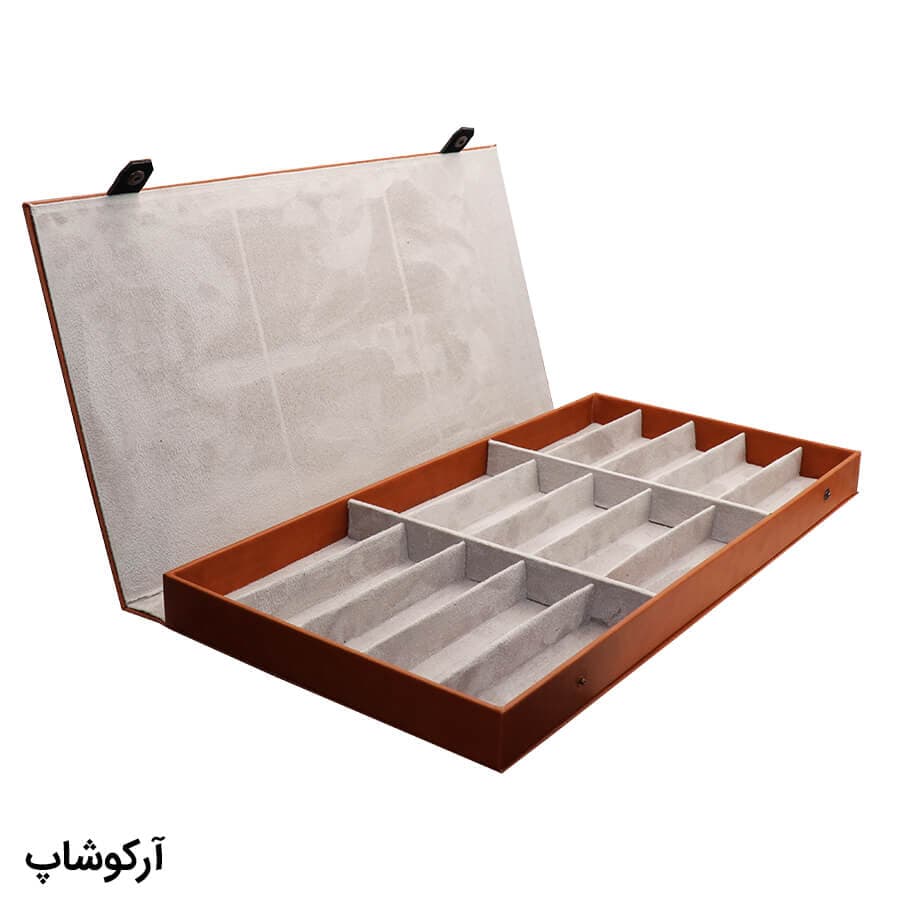 باکس و جعبه 15 تایی عینک طبی با رنگ قهوه ای تیره و جنس چرم (فایل) مدل 992707 — تصویر ۲