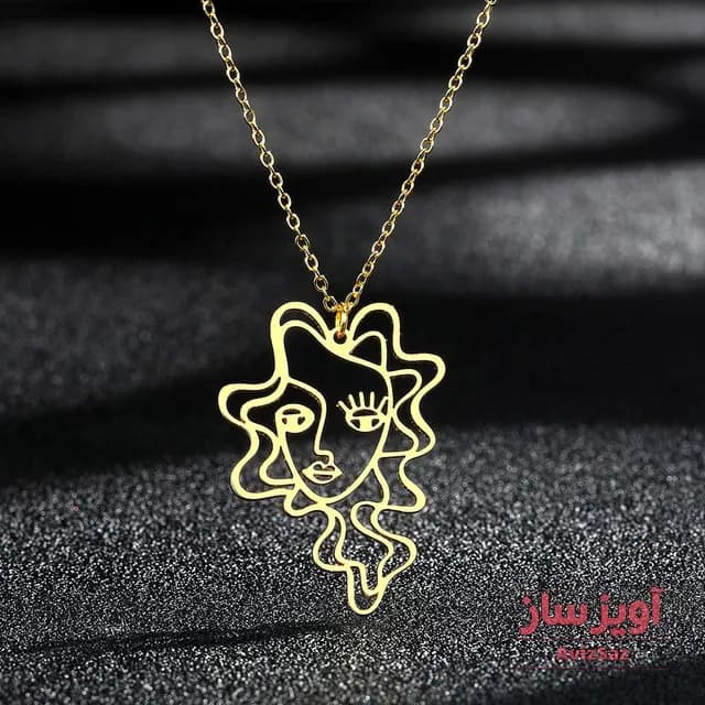 گردنبند صورت خانم کد 100467