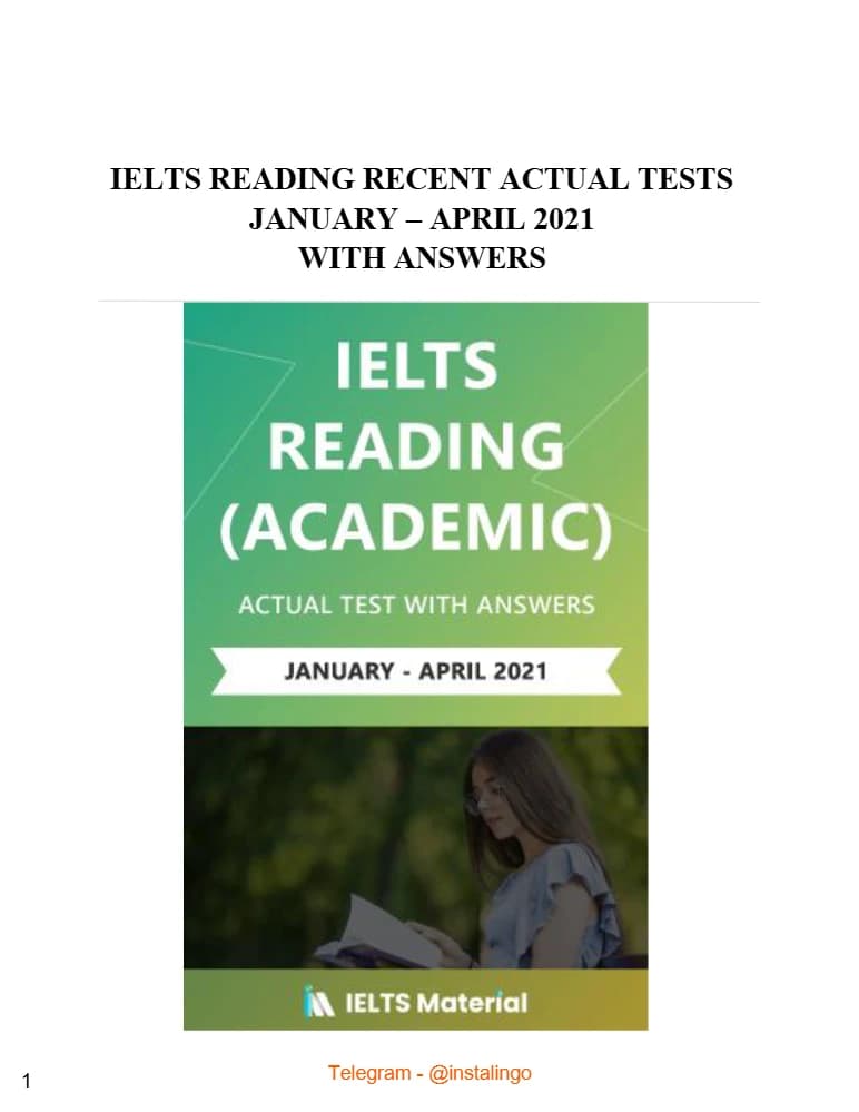 کتاب IELTS Reading Actual Tests January–April 2021 (آزمونهای واقعی ریدینگ آیلتس ژانویه تا آوریل ۲۰۲۱) نسخه انگلیسی PDF