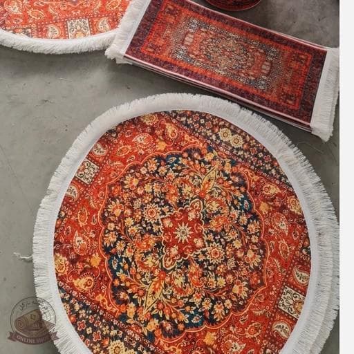 فرشینه مدرن جنس مخمل دایره ای استُپ دار (سفارشی) u111 — تصویر ۵