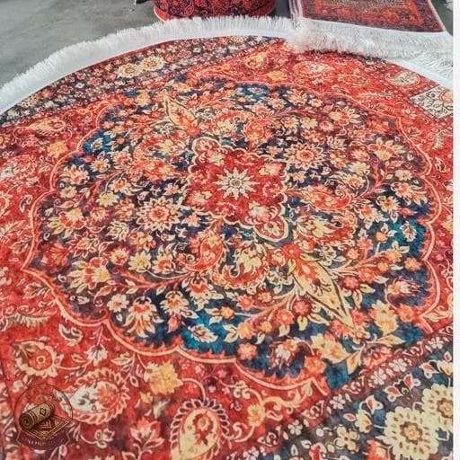 فرشینه مدرن جنس مخمل دایره ای استُپ دار (سفارشی) u111 — تصویر ۳