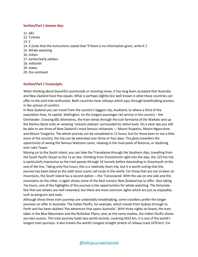 کتاب IELTS Listening Section 2 Answer Key + Scripts (پاسخنامه و متن فایل‌های صوتی بخش ۲ لیسنینگ آیلتس) نسخه انگلیسی PDF