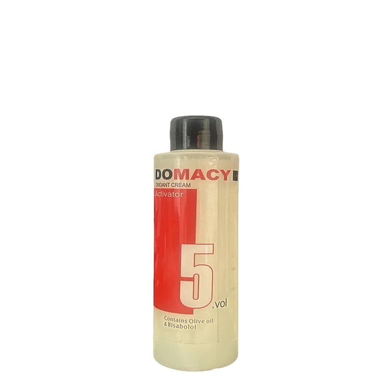 اکسیدان 1.5 درصد دوماسی مدل 5VOL، حاوی کراتین و عصاره بابونه، نرم‌کننده و تقویت‌کننده مو، حجم 180 میلی‌لیتر — تصویر ۳