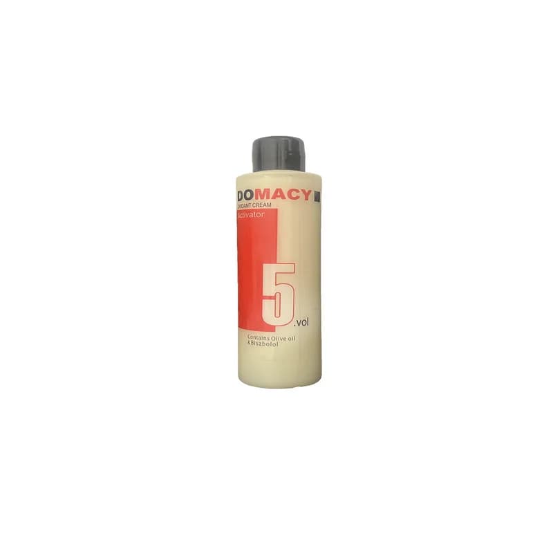 اکسیدان 1.5 درصد دوماسی مدل 5VOL، حاوی کراتین و عصاره بابونه، نرم‌کننده و تقویت‌کننده مو، حجم 180 میلی‌لیتر — تصویر ۲