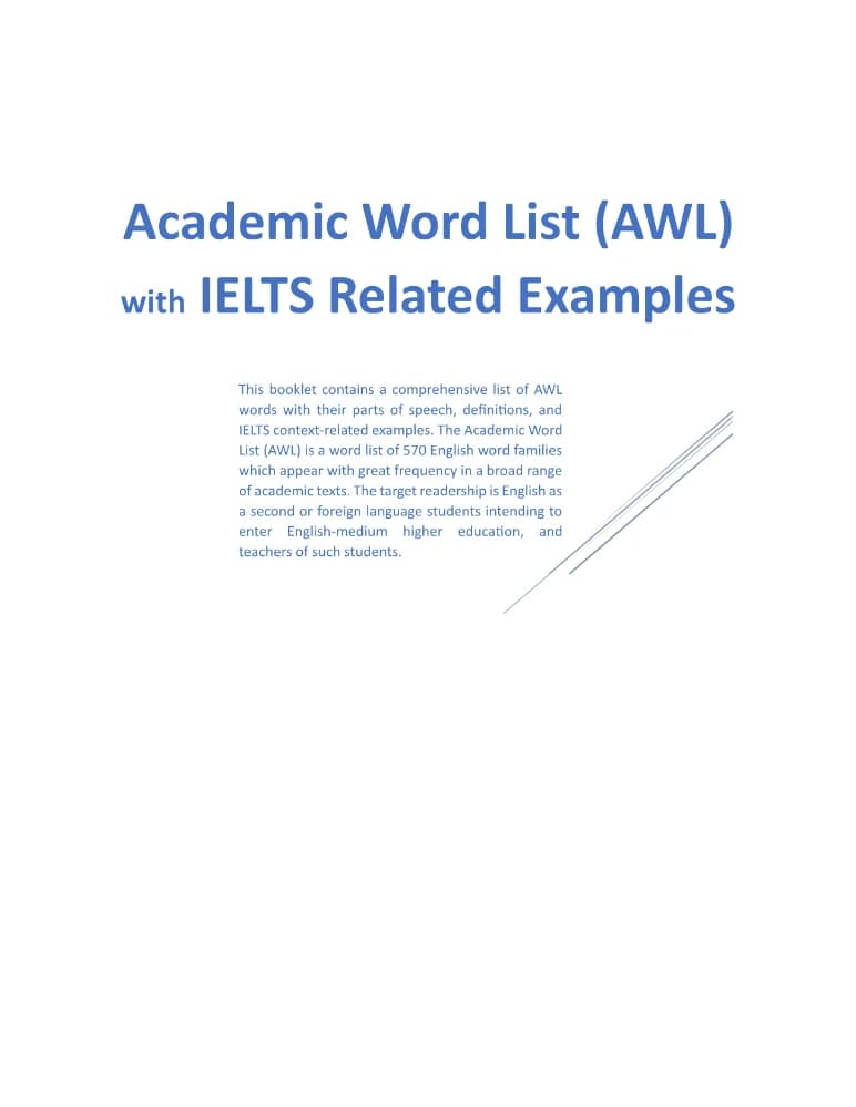 کتاب Academic Word List (AWL) with IELTS Examples (فهرست واژگان آکادمیک با مثال‌های آیلتس) نسخه انگلیسی PDF