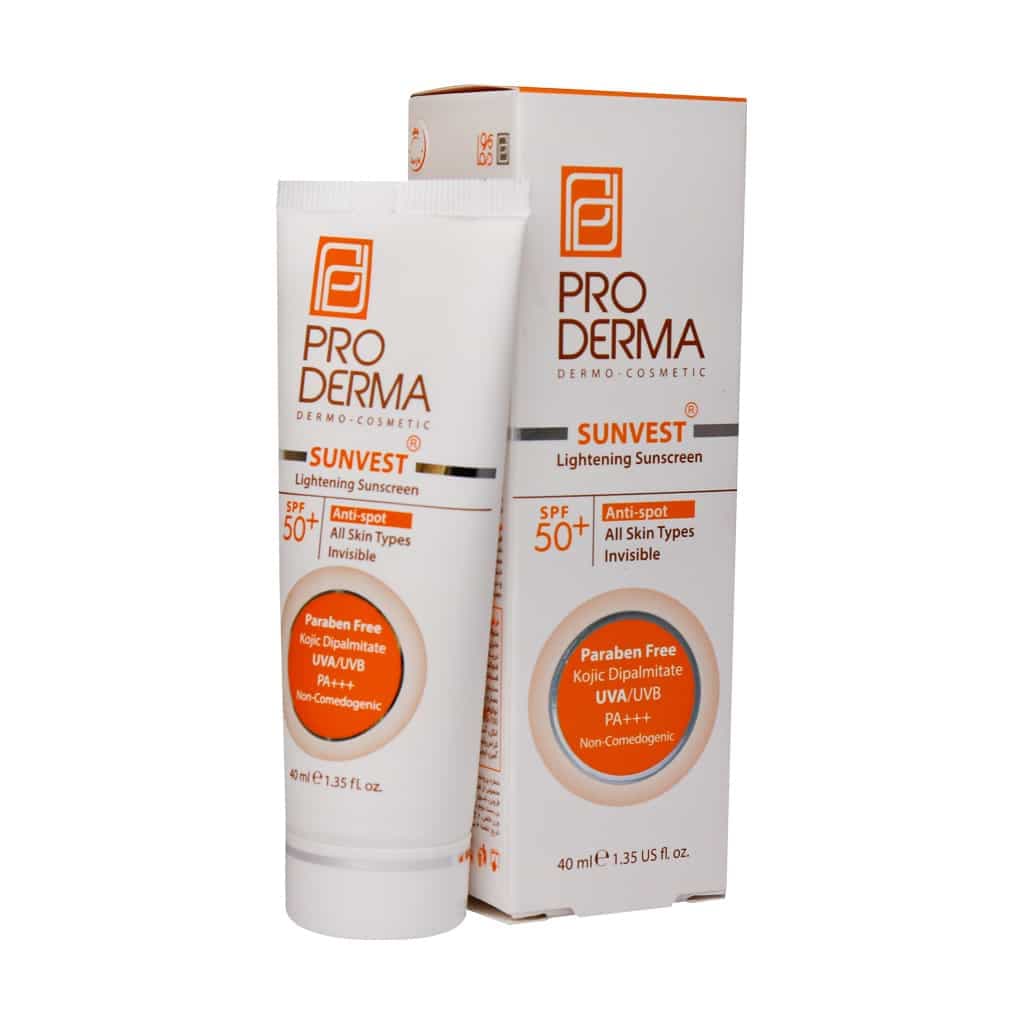 پرو درما ضدآفتاب و روشن کننده لک spf50 فاقد رنگ (40میل)