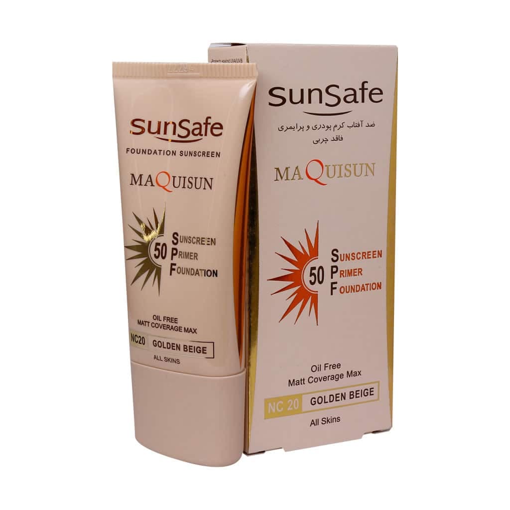 سان سیف ضدآفتاب کرم پودری و پرایمری بژابریشمی SPF50 NW15