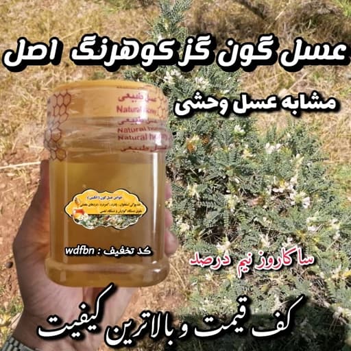 عسل گون گز ارگانیک کوهرنگ اصل 1 کیلویی. کوهی (خرید مستقیم از زنبوردار) ارسال رایگان با 2 میلیون خرید از غرفه
