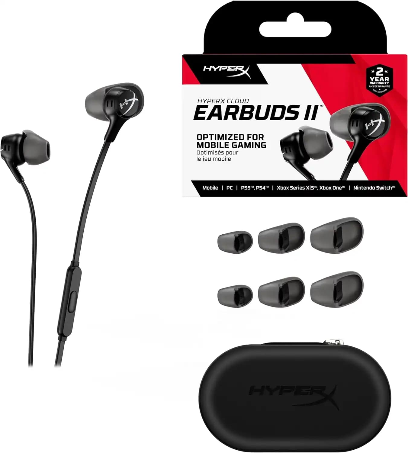 هنذفری گیمینگ HyperX Cloud Gaming Earbuds II – مشکی — تصویر ۲