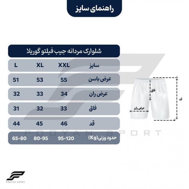 شلوارک مردانه جیب فیلتو گوریلا تکی — تصویر ۳