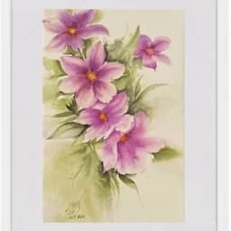تابلو نقاشی آبرنگ نقش رنگ مدل گل S133 اندازه 25x30x2 — تصویر ۲