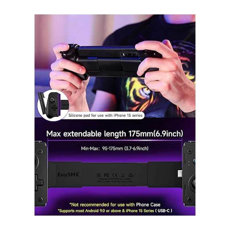دسته بازی گیمینگ موبایل Type-C مدل M10 برند EasySMX — تصویر ۶
