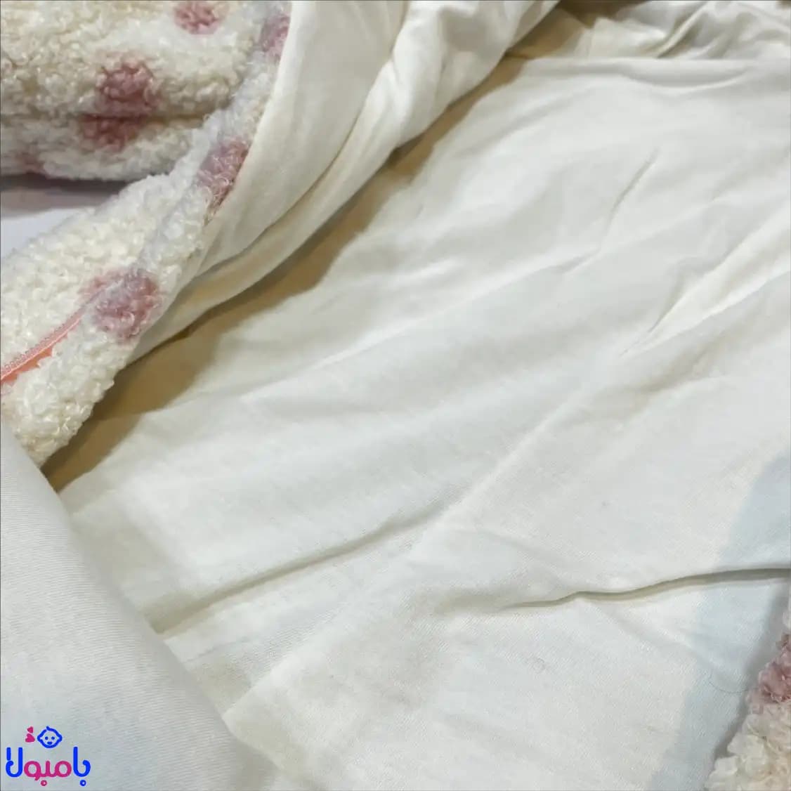 سرهمی دوخترونه خزدار خالدار صورتی- سفید ایندیگو مدل راشن — تصویر ۵