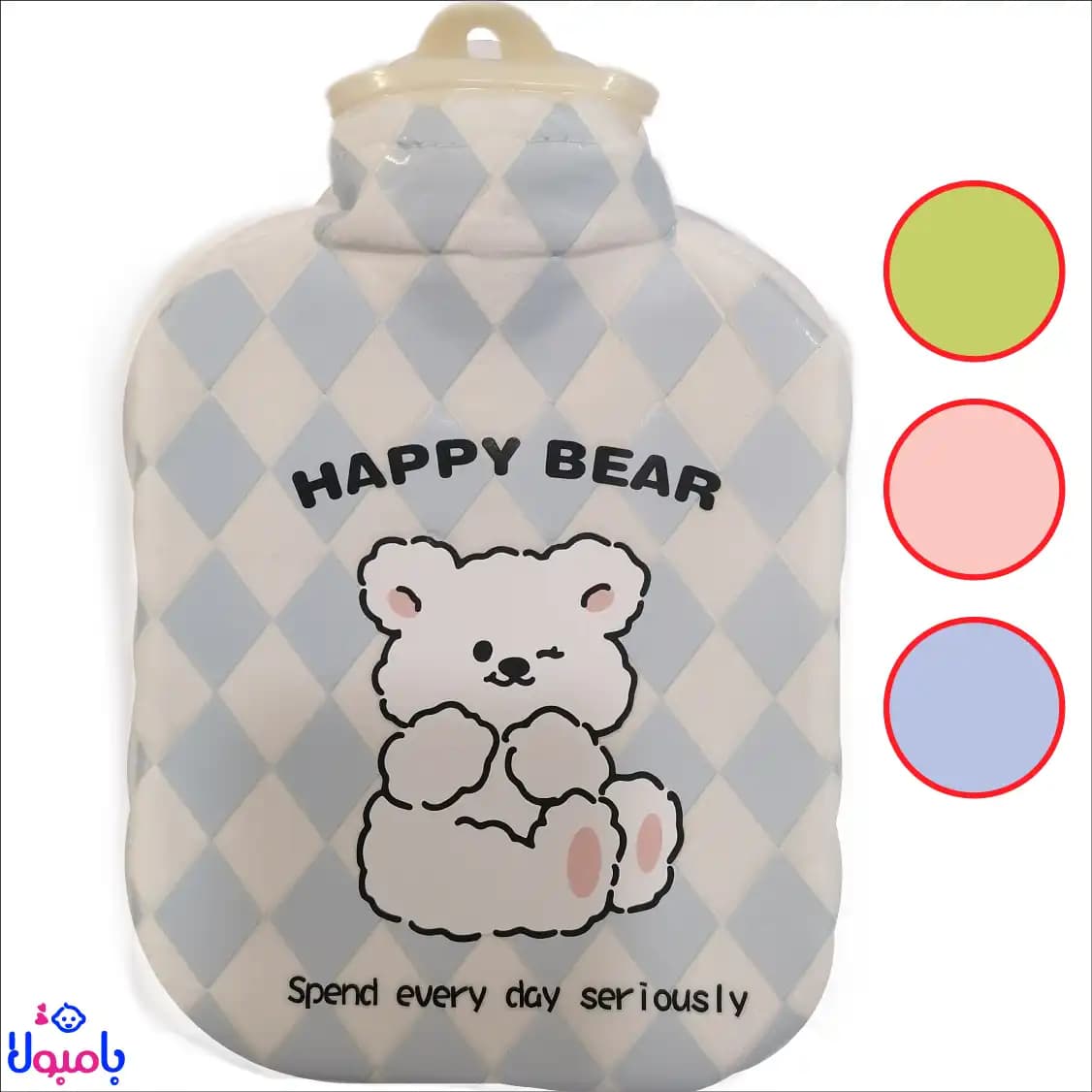 کیسه اب گرم مخمل کودک مدل شطرنجی17*22سانتیمتر