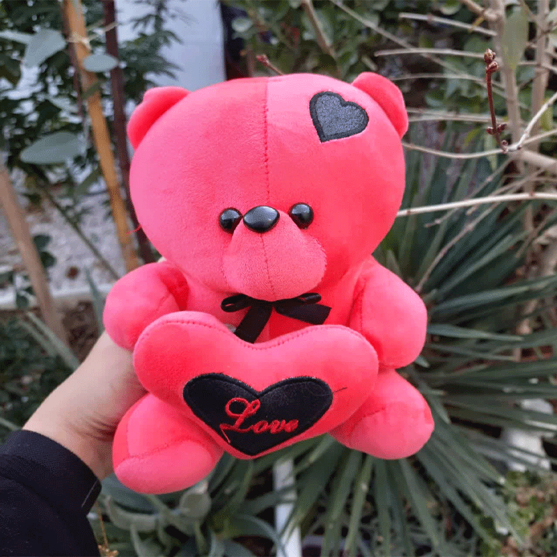 عروسک خرس صورتی قلب بدست LOVE — تصویر ۲