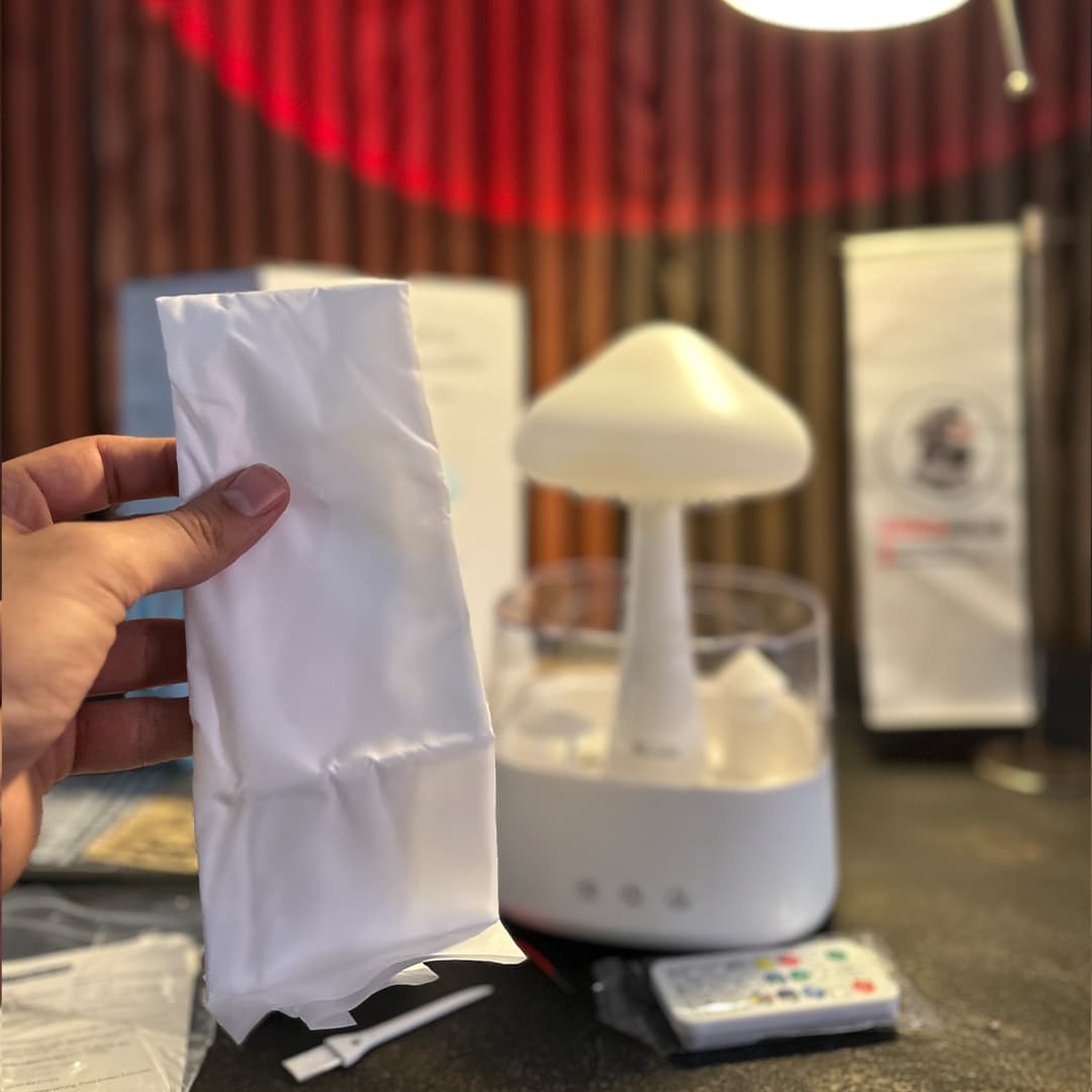 چراغ خواب قارچی بخور ساز رطوبت دهنده — تصویر ۳