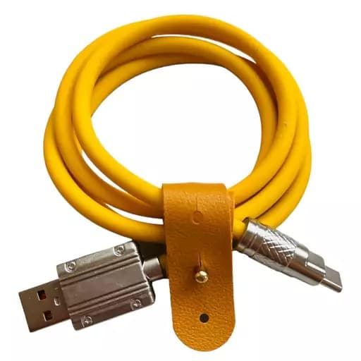 کابل شارژ ۱۲۰ وات سیلیکونی ۶ آمپر (لایتنینگ اپل) مدل سیلیکونی