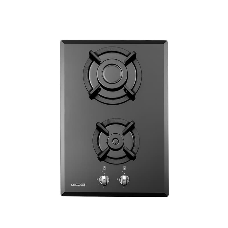 اجاق گاز صفحه ای شیشه‌ای استیل البرز مدل G 2352 با قطعات ایرانی