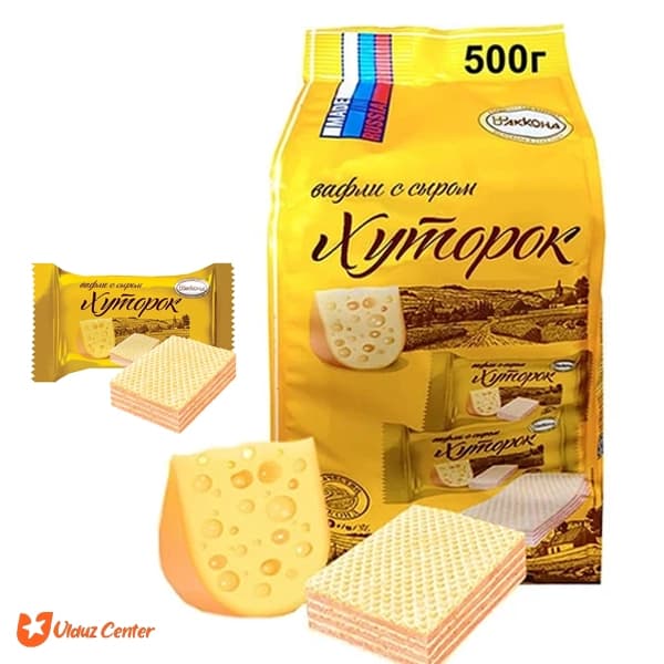 ویفر روسی آکوند پنیری مدل khutorok وزن 500 گرم