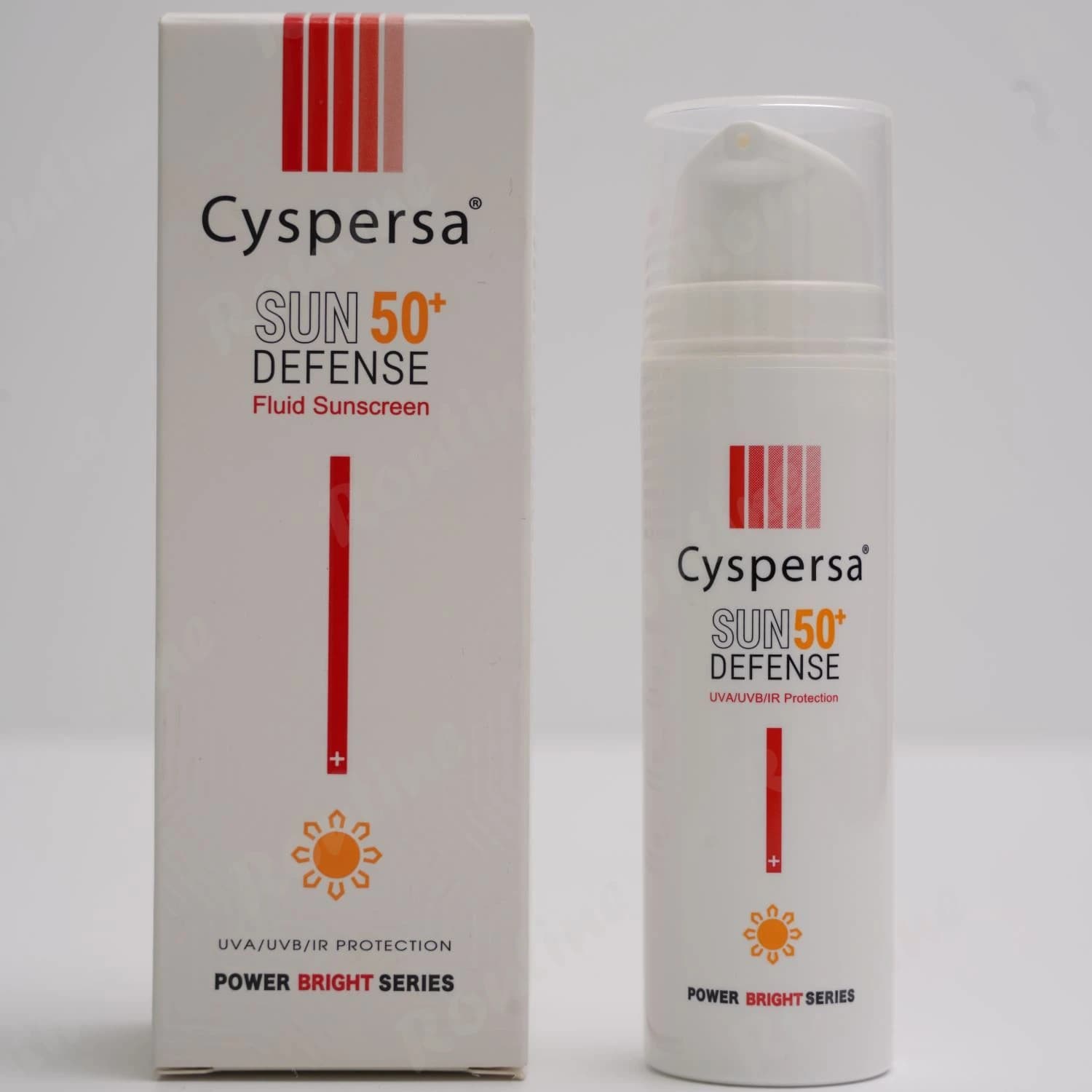 فلوئید ضد آفتاب بی رنگ پاوربرایت SPF 50 سیسپرسا