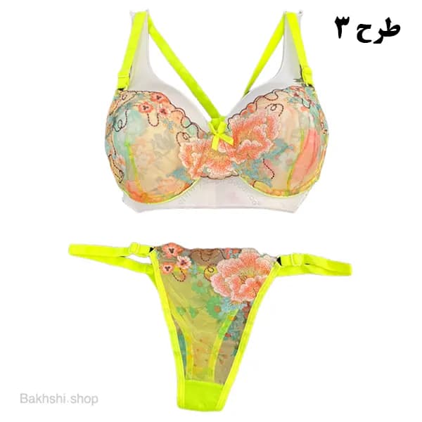 ست لباس زیر تورگاز گلدار ژوبین — تصویر ۷