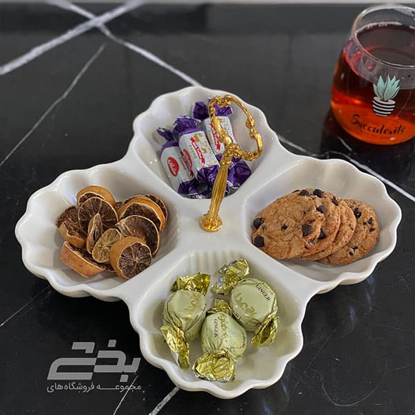 اردو خوری سرامیکی مدل 4 خانه دسته دار — تصویر ۳