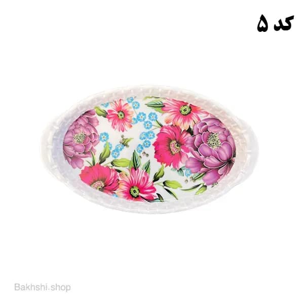 سینی بیضی حصیری کوچک ملامین — تصویر ۶