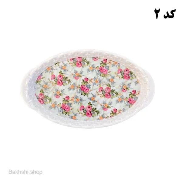 سینی بیضی حصیری کوچک ملامین — تصویر ۳