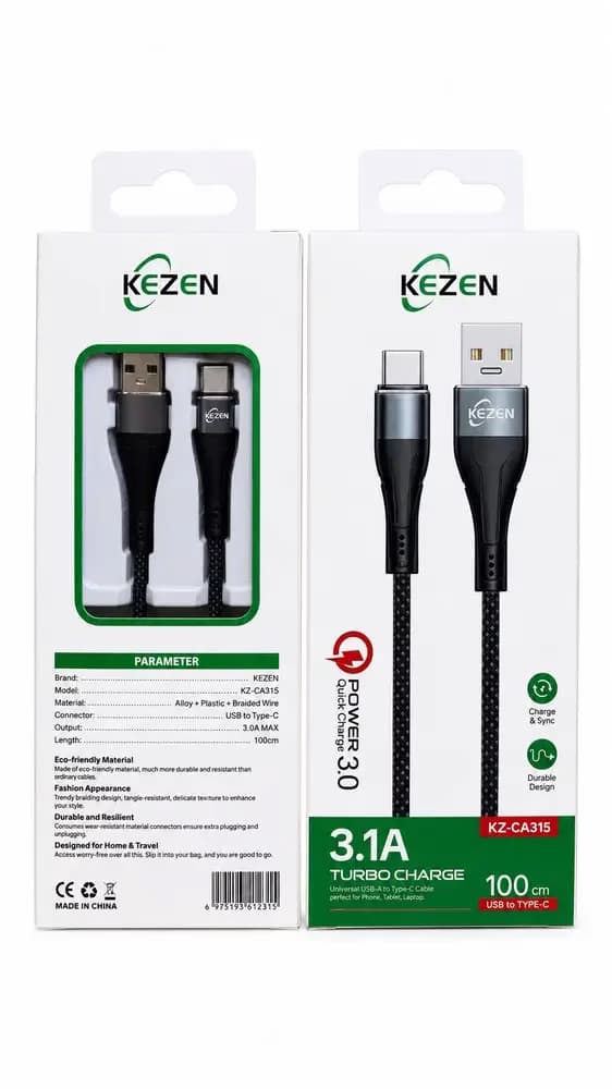 کابل شارژ تایپ سی KEZEN مدل CA315 به طول 1 متر