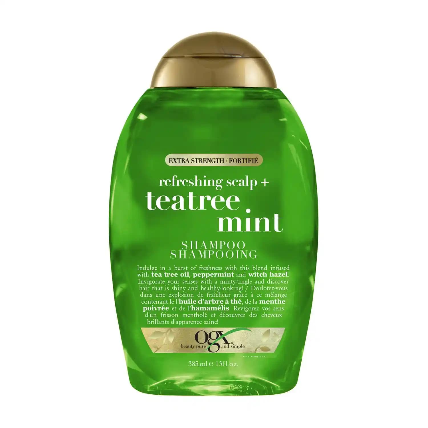 شامپو او جی ایکس OGX مدل Refreshing and Scalp + Tea Tree Mint حجم 385 میل