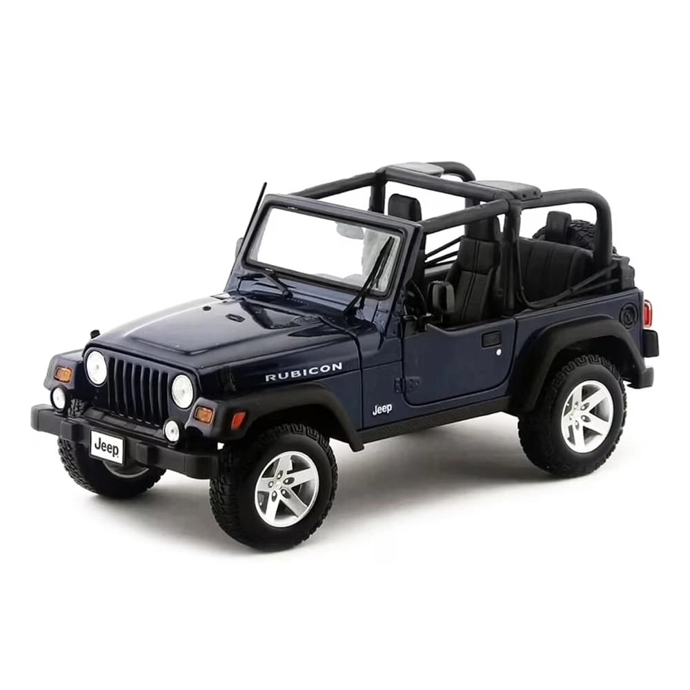ماشین فلزی 1:18 مایستو مدل Jeep Wrangler Rubicon سرمه‌ای