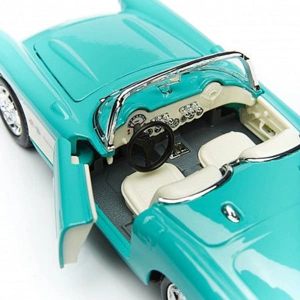 ماشین فلزی 1:24 مایستو مدل 1957 Chevrolet Corvette سبز آبی — تصویر ۵