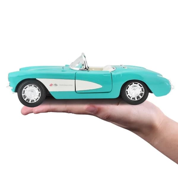 ماشین فلزی 1:24 مایستو مدل 1957 Chevrolet Corvette سبز آبی — تصویر ۲