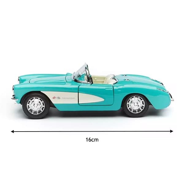 ماشین فلزی 1:24 مایستو مدل 1957 Chevrolet Corvette سبز آبی — تصویر ۳