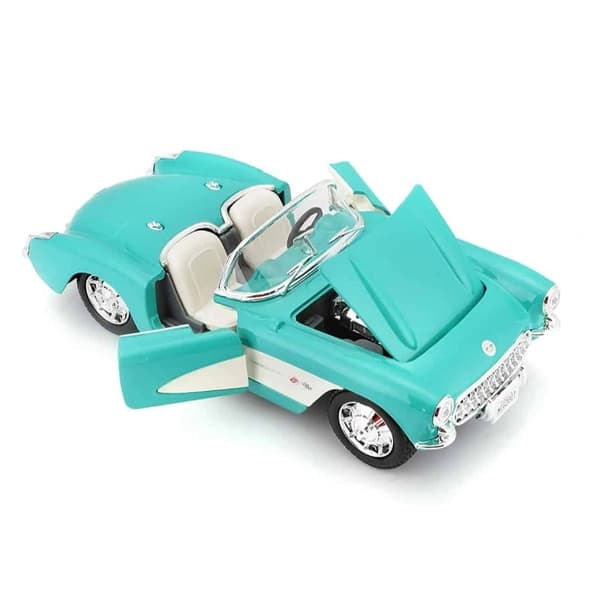 ماشین فلزی 1:24 مایستو مدل 1957 Chevrolet Corvette سبز آبی — تصویر ۴