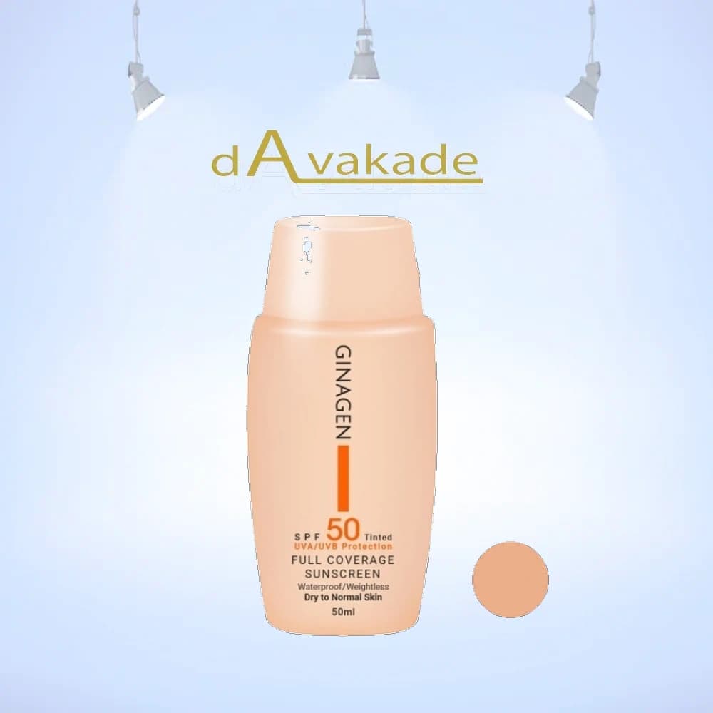 کرم ضد آفتاب SPF50 پوست نرمال تا خشک رنگی شماره 03 GinaGEN ژیناژن