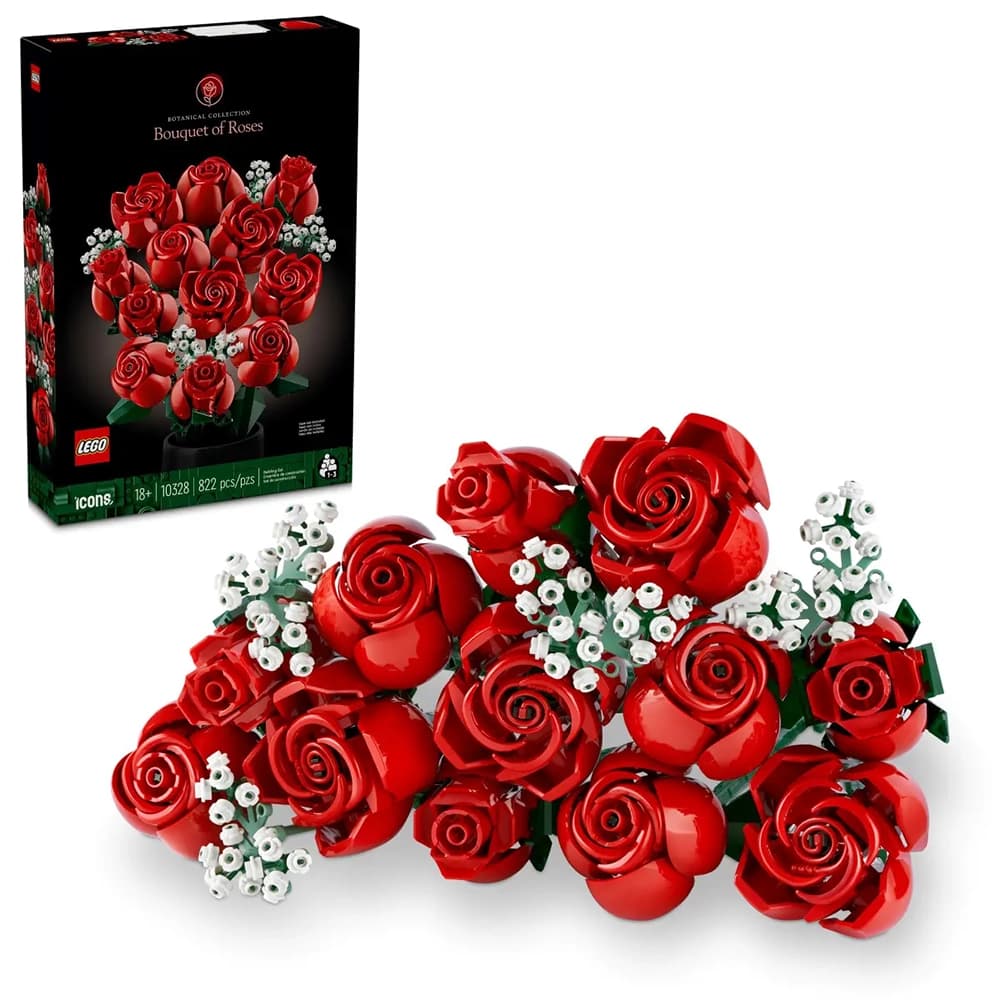 لگو آیکونز مدل دسته گل رز قرمز Bouquet of Roses 10328
