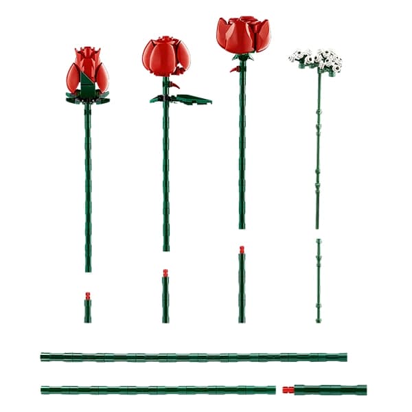لگو آیکونز مدل دسته گل رز قرمز Bouquet of Roses 10328 — تصویر ۶
