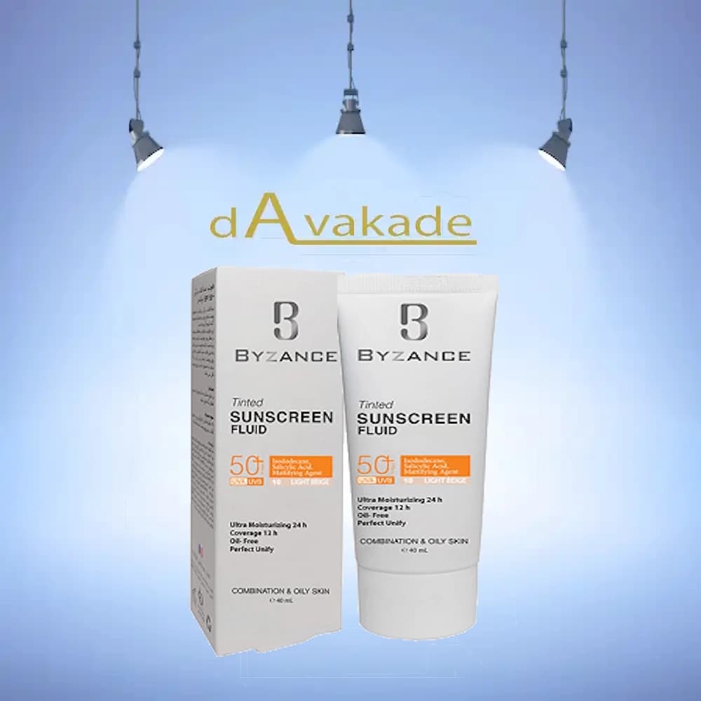 فلوئید ضد آفتاب پوست چرب 30 گلد بژ SPF50 بیزانس BYZANCE