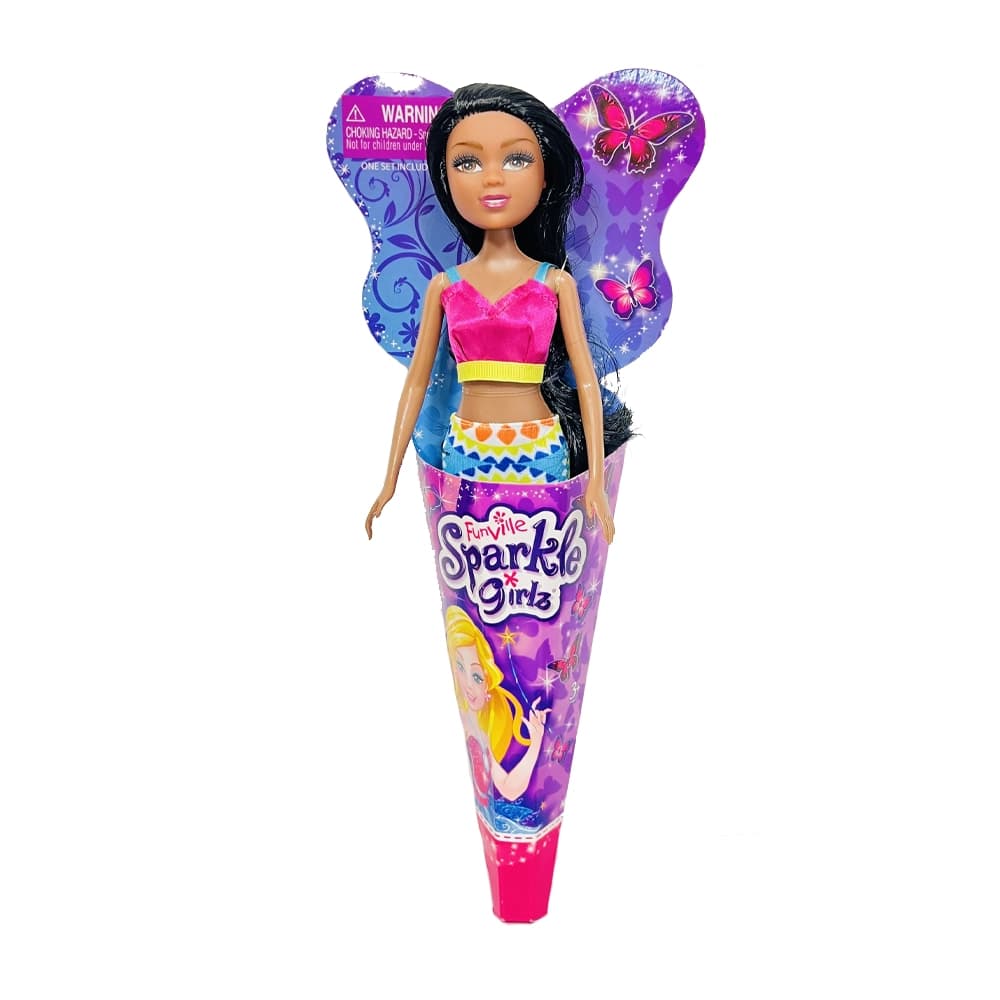 عروسک پیراهن سرخابی 30 سانتی Sparkle Girlz