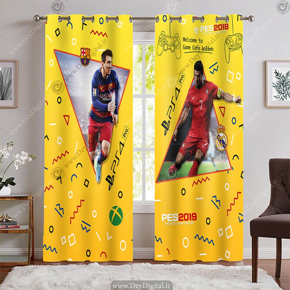 پرده پانچی فوتبالی طرح رونالدو و مسی BA-9025-s
