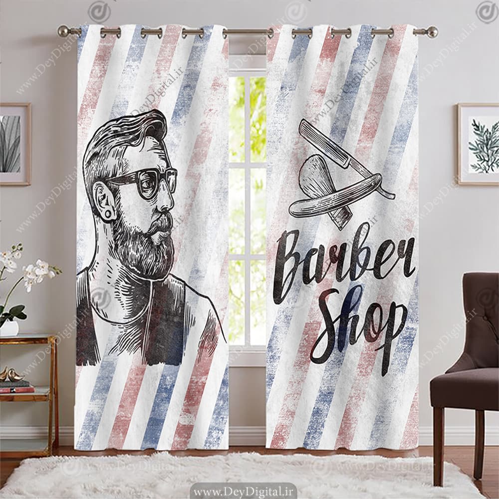 پرده سه بعدی آرایشگاه مردانه BA-6720-s