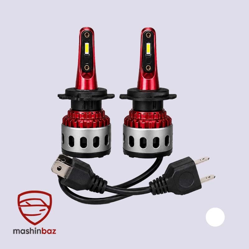 هدلایت ماکسیم 27 وات پایه H7 نور سفید یخی بسته 2 عددی