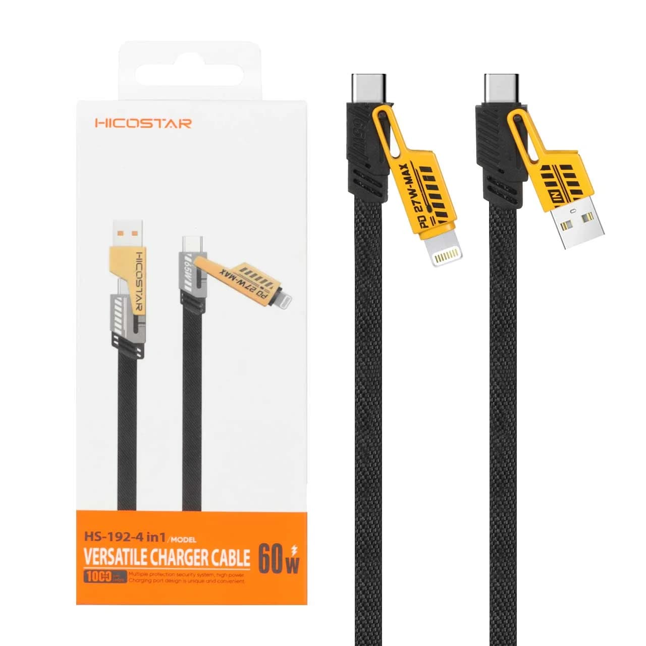 کابل شارژ فست چند کاره Hicostar مدل HS-192 – مشکی