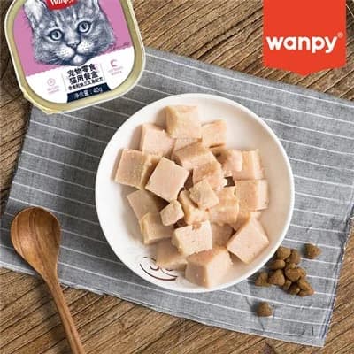 ووم گربه ونپی WANPY مدل پته با طعم ماهی تن و میگو وزن 40 گرم — تصویر ۲