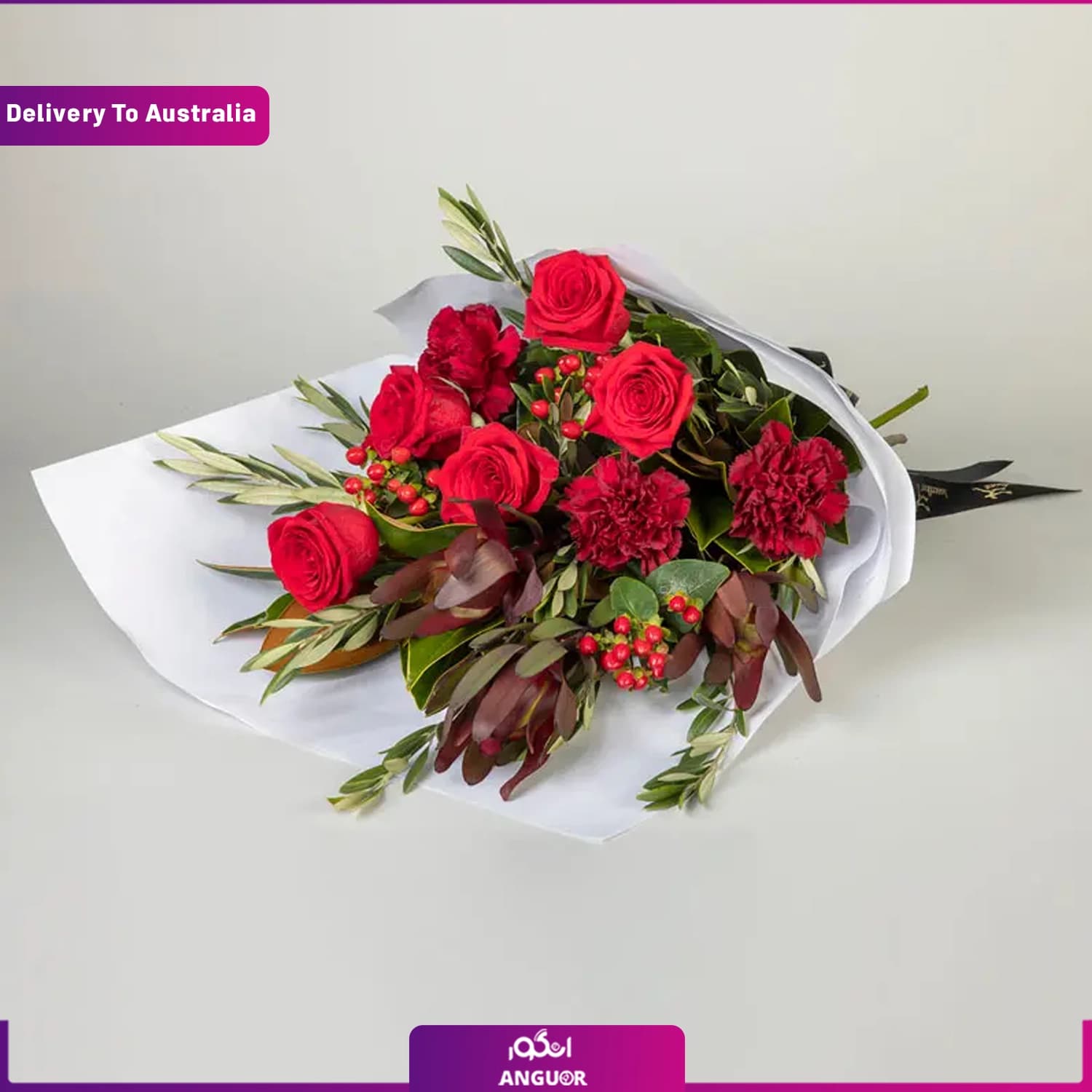دسته گل تم سرخ (تحویل در استرالیا)