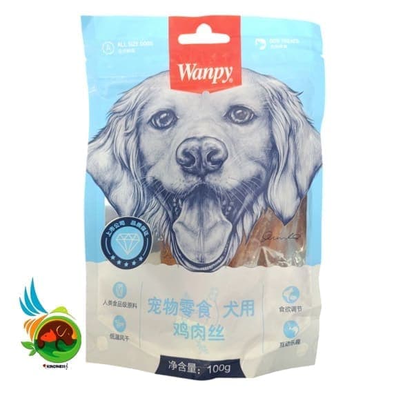 تشویقی سگ ونپی با طعم مرغ مدل نواری Wanpy dog food with chicken وزن ۱۰۰ گرم